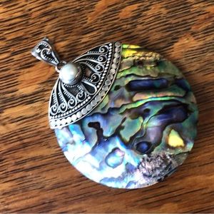 $74 Meran Estate Drop Pendant   Sterling Silver   Marked Meran Indonesia 925